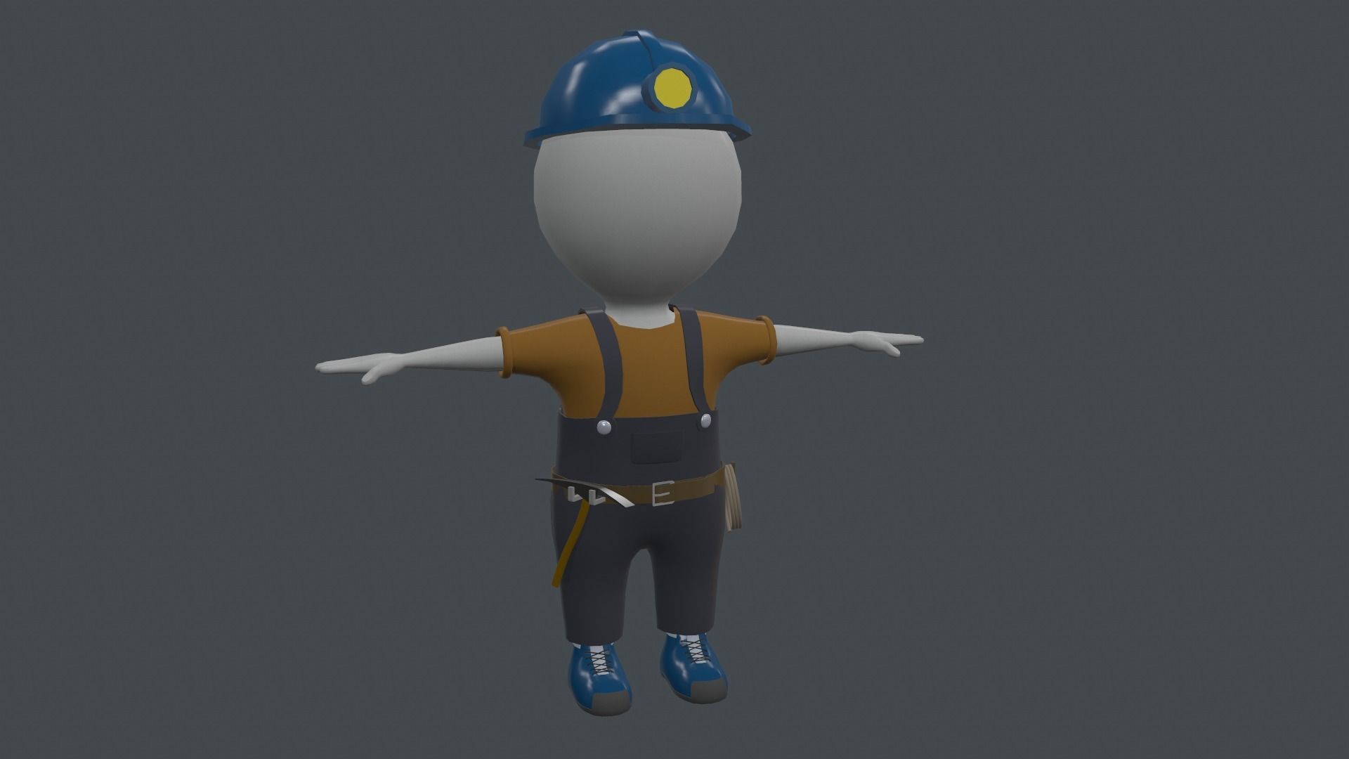 Clothing Set - Hypercasual Game - Stickman T-pose Low-poly 3D model_4