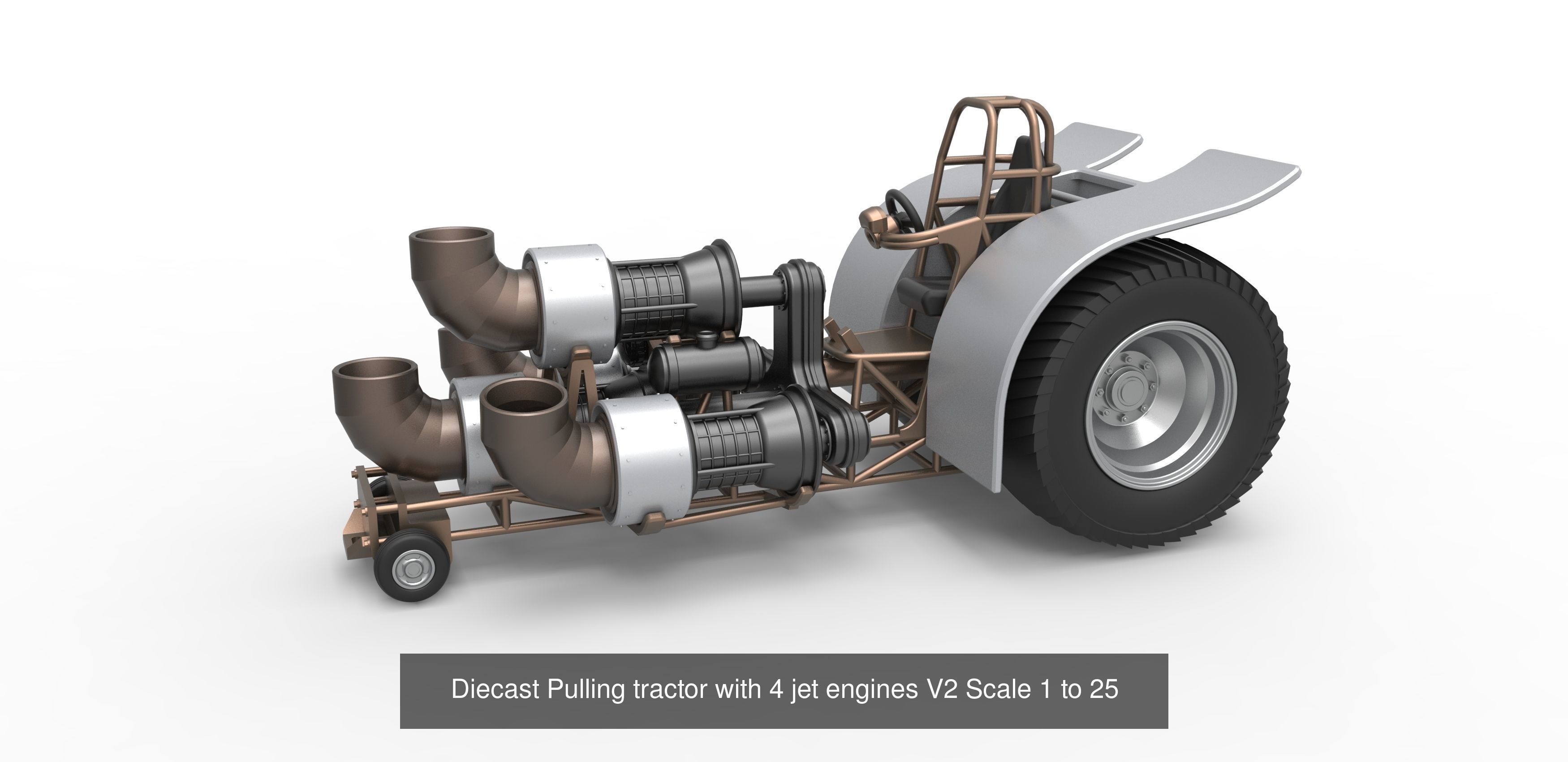 Pulling tractors Custom Set 3D Model Collection_7