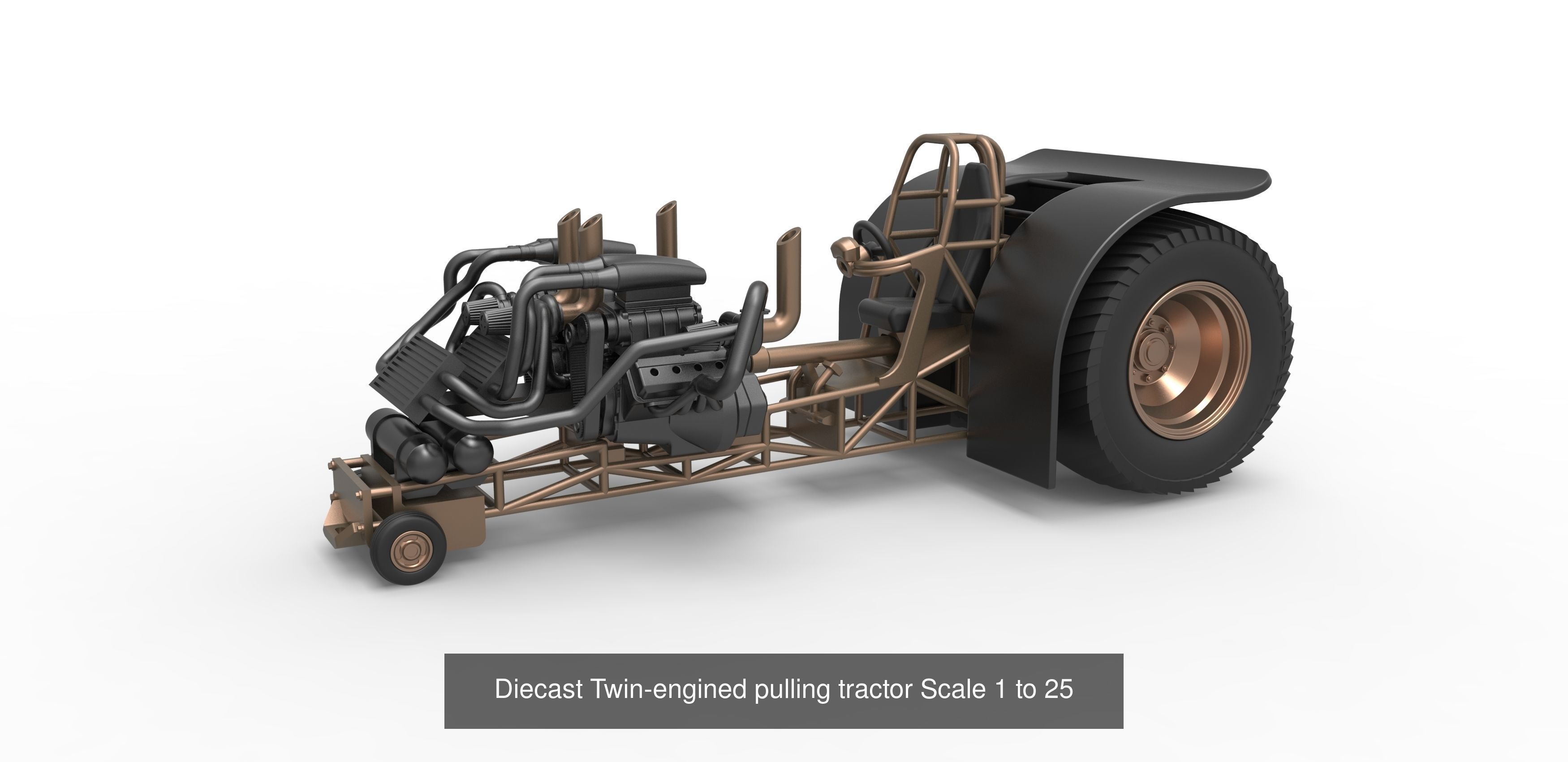 Pulling tractors Custom Set 3D Model Collection_5