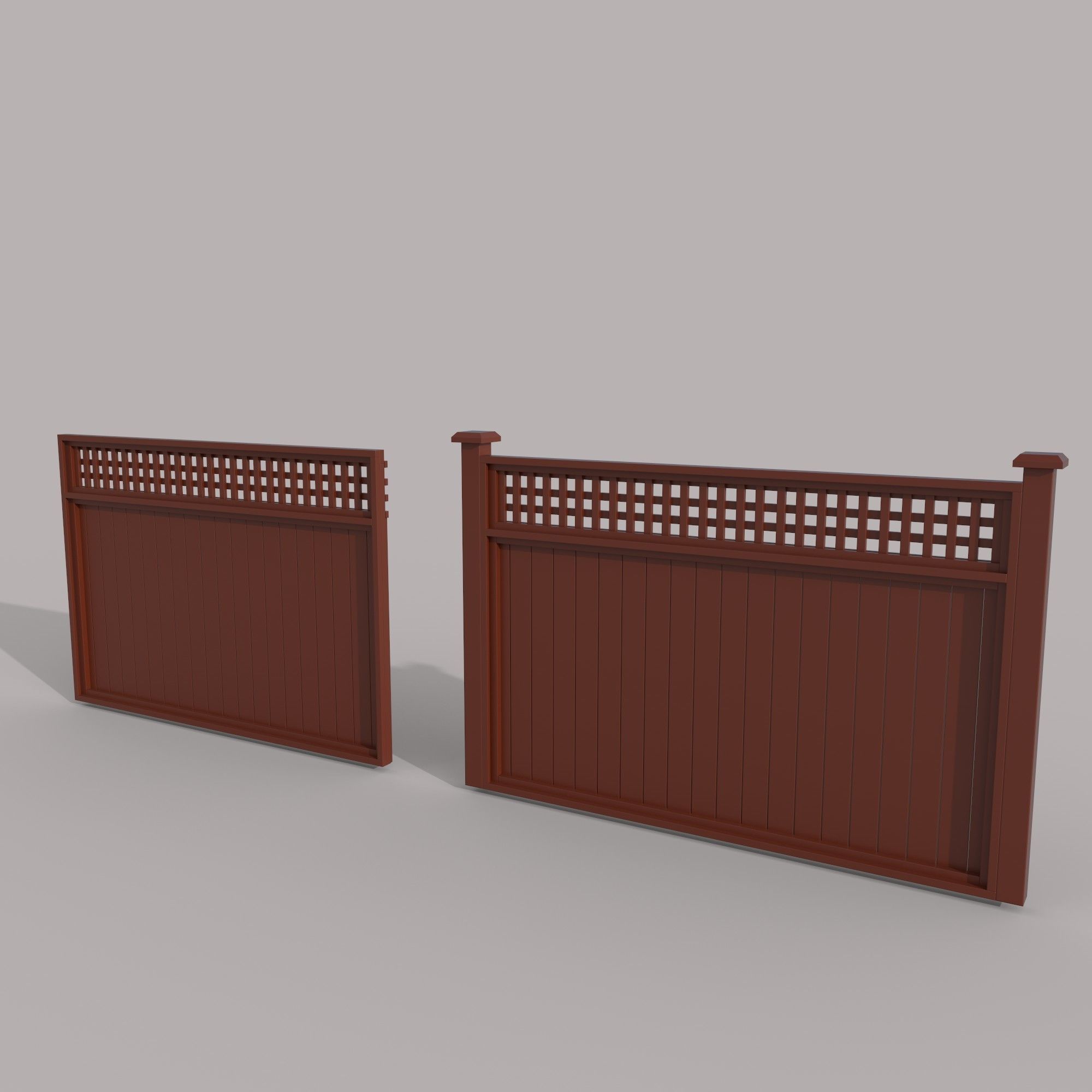 Moduler Fence Low-poly 3D model_1