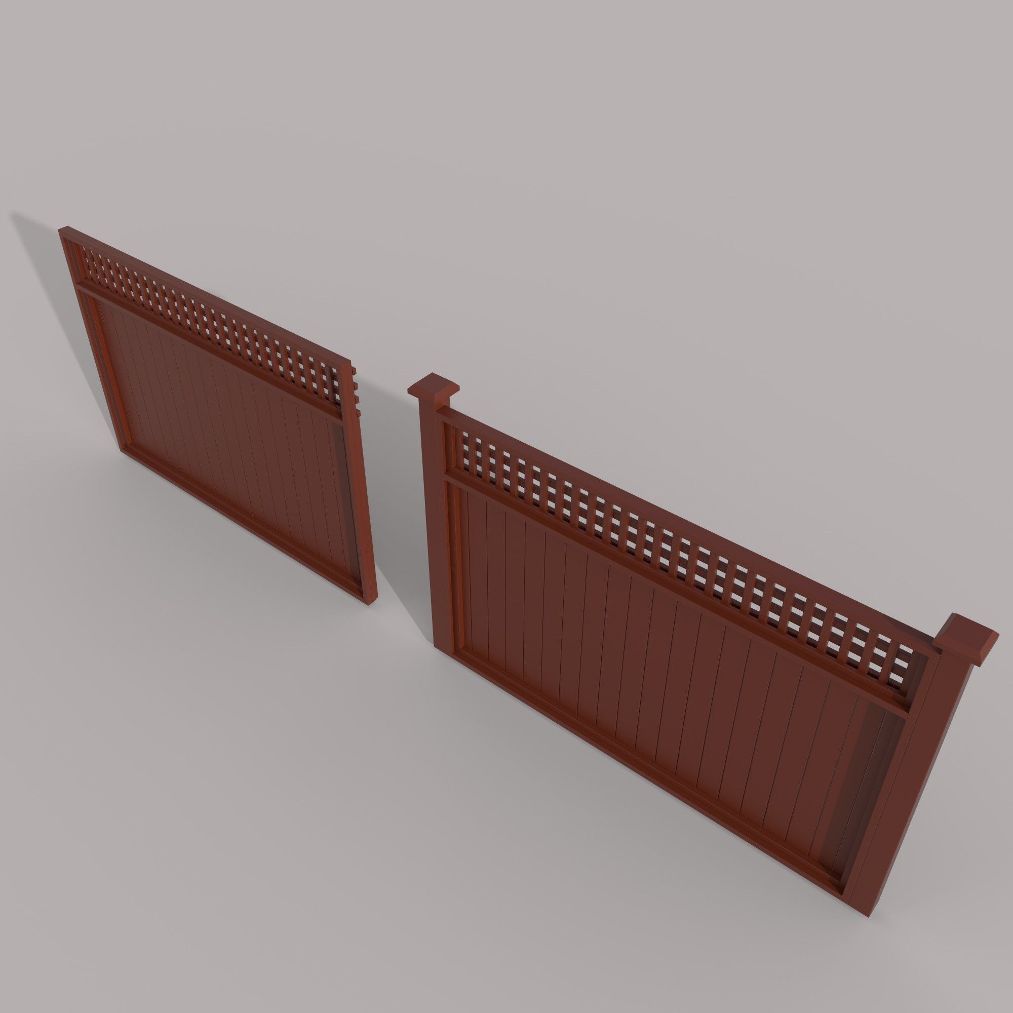 Moduler Fence Low-poly 3D model_2