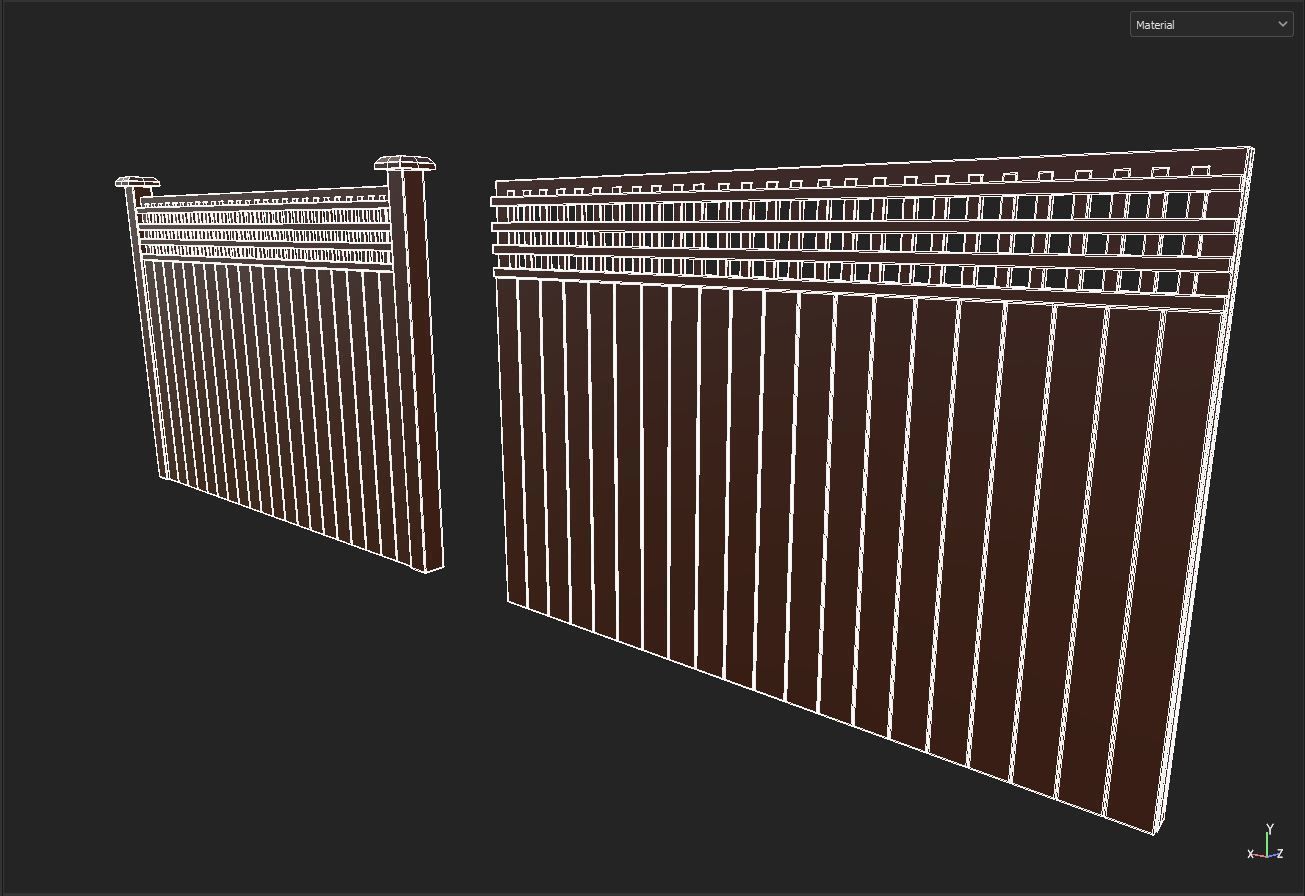 Moduler Fence Low-poly 3D model_9