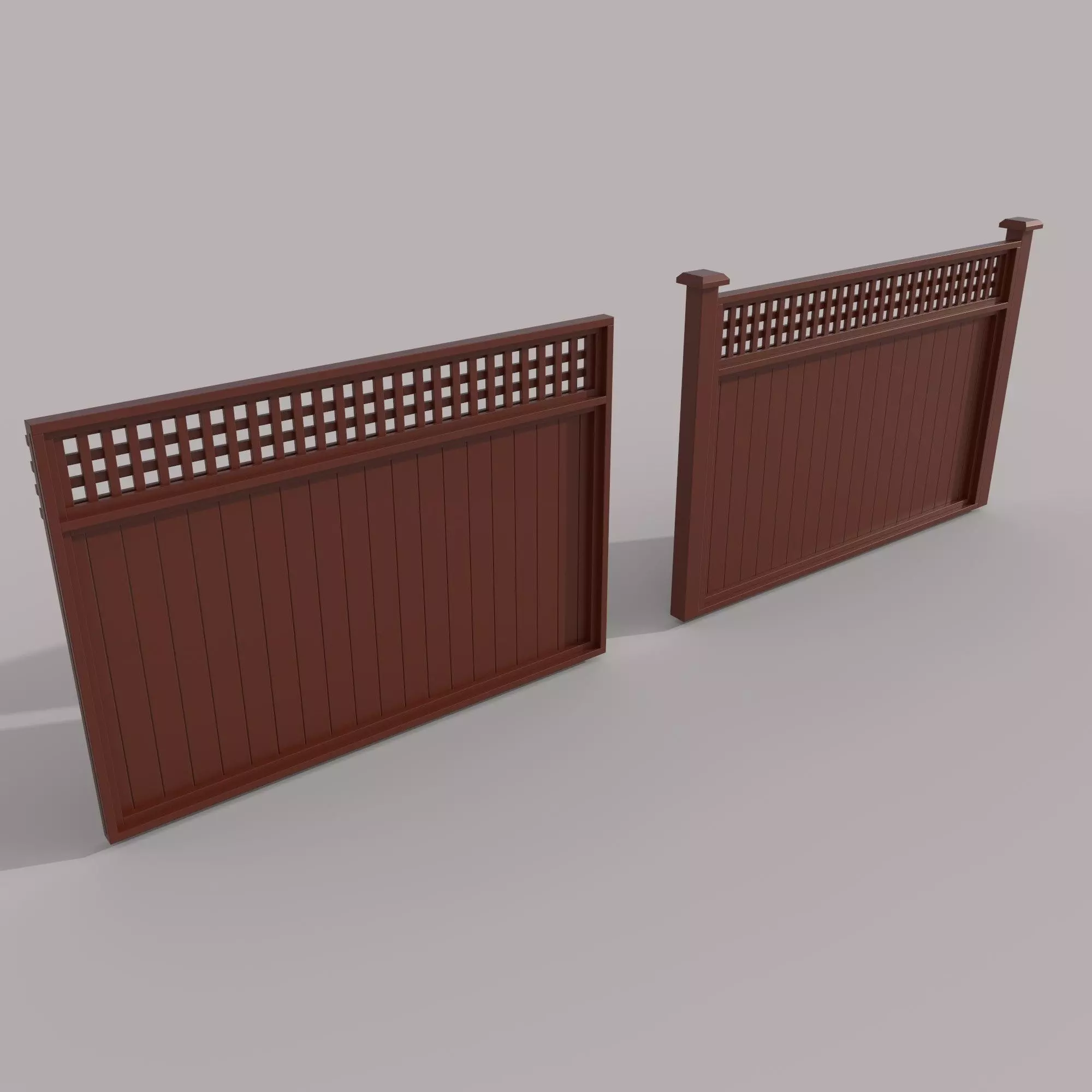 Moduler Fence Low-poly 3D model_0