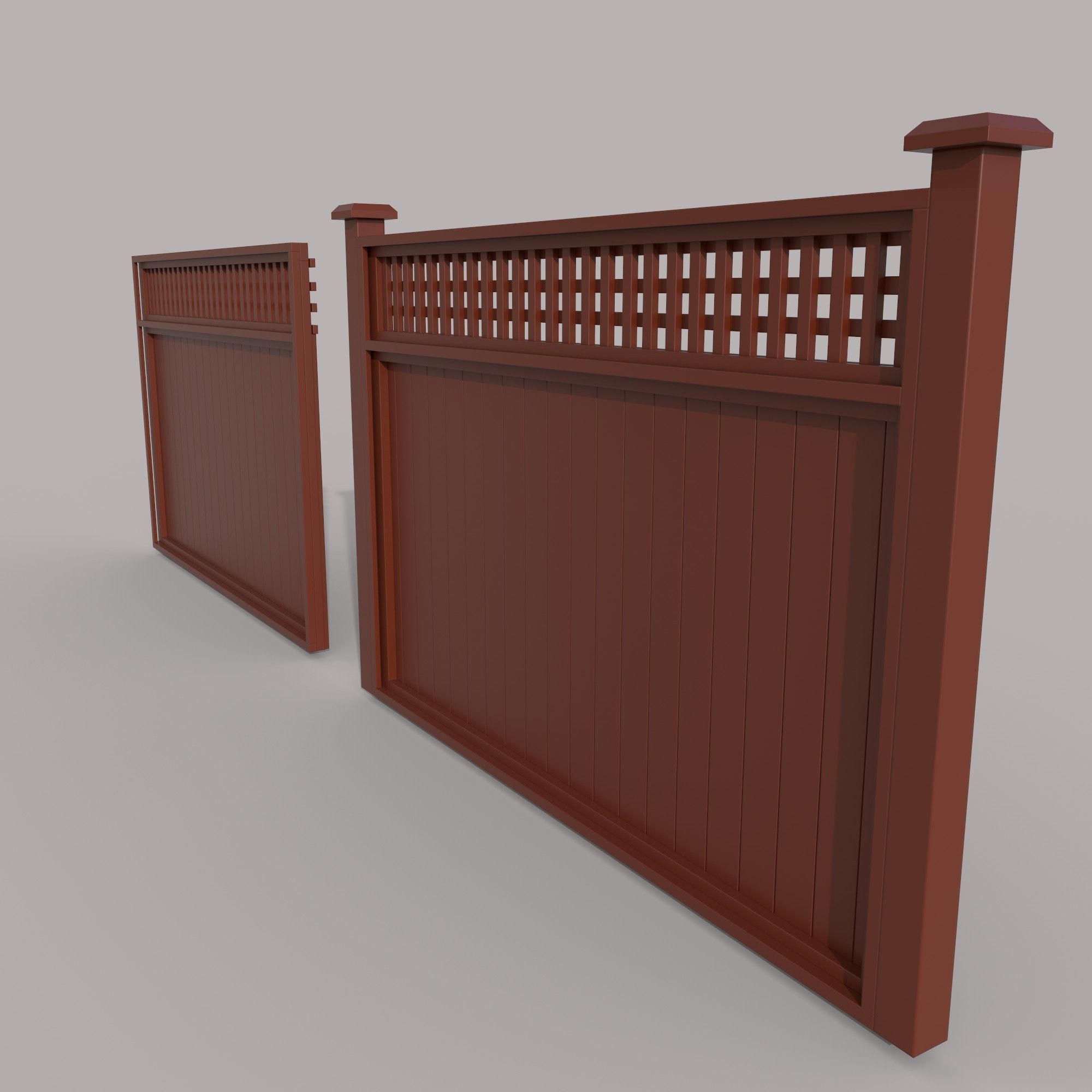 Moduler Fence Low-poly 3D model_5