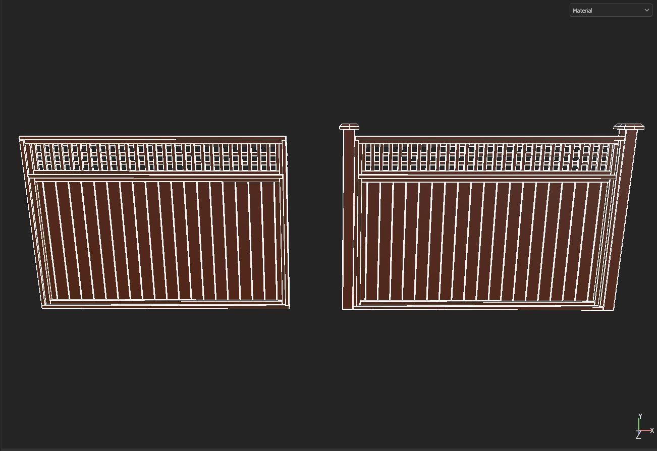 Moduler Fence Low-poly 3D model_7