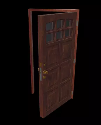 Wooden door 3D print model_0