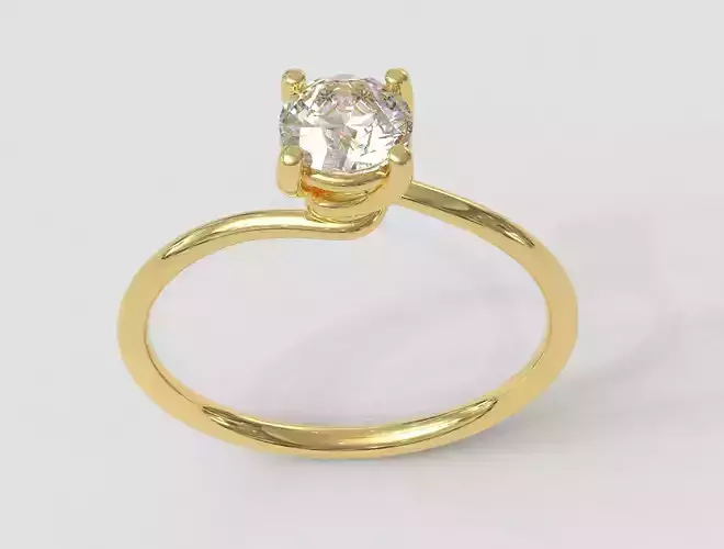 Twist Solitaire Ring - 5mm 3D print model