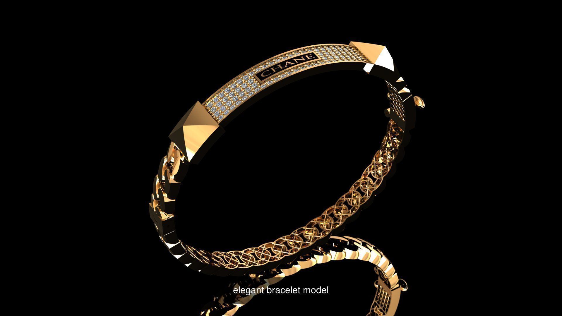elegant bracelet model  3D Model Collection_11