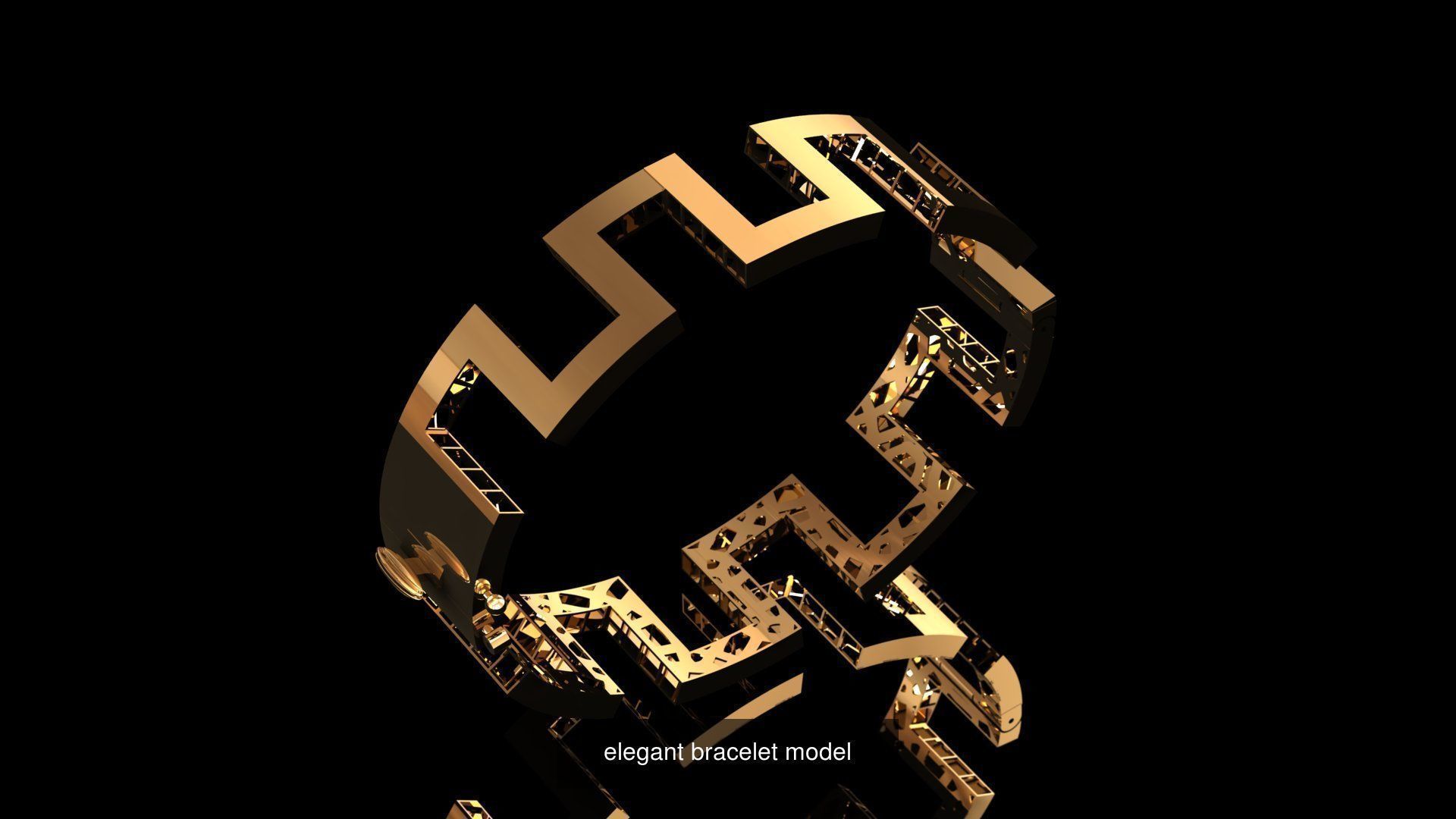 elegant bracelet model  3D Model Collection_14