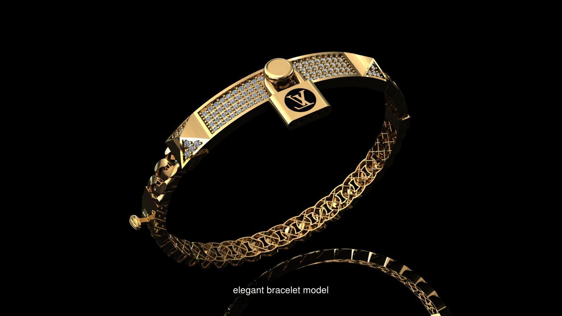 elegant bracelet model  3D Model Collection_20