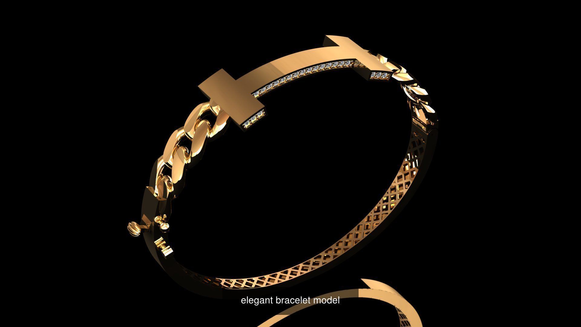elegant bracelet model  3D Model Collection_7