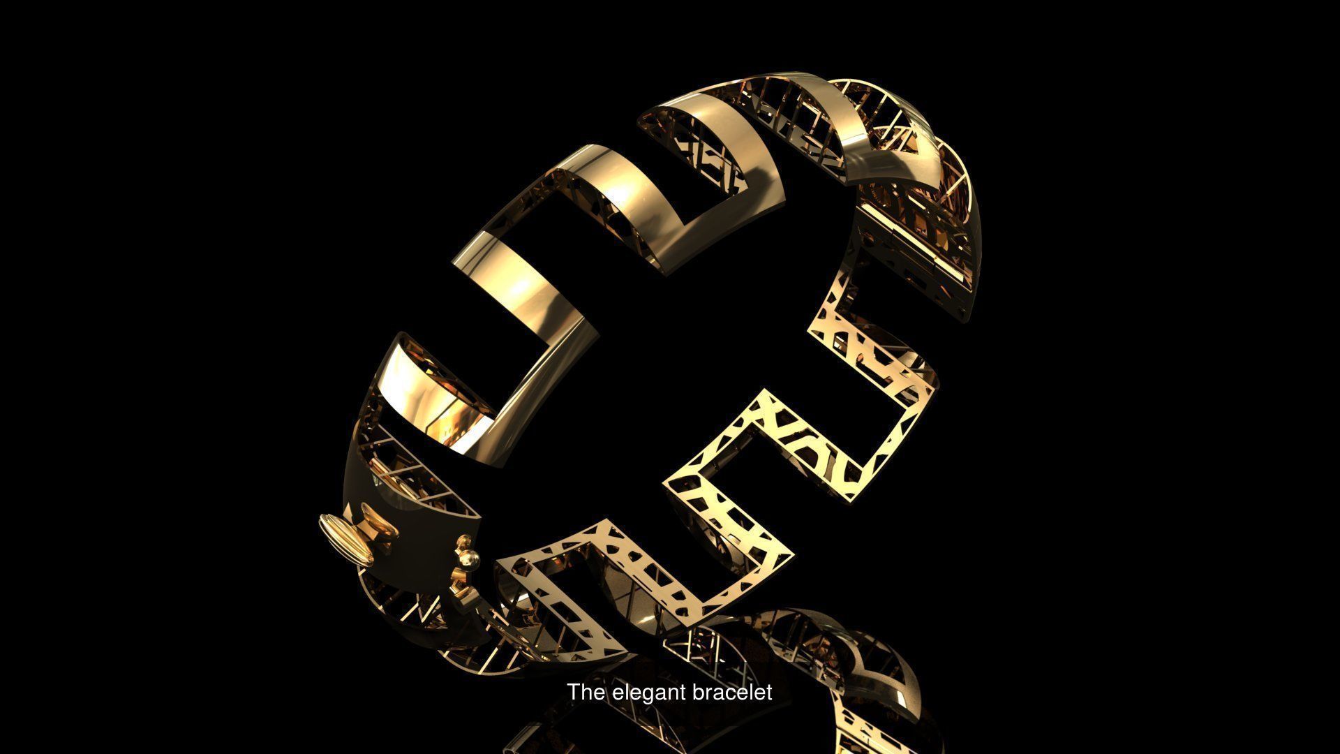 elegant bracelet model  3D Model Collection_5