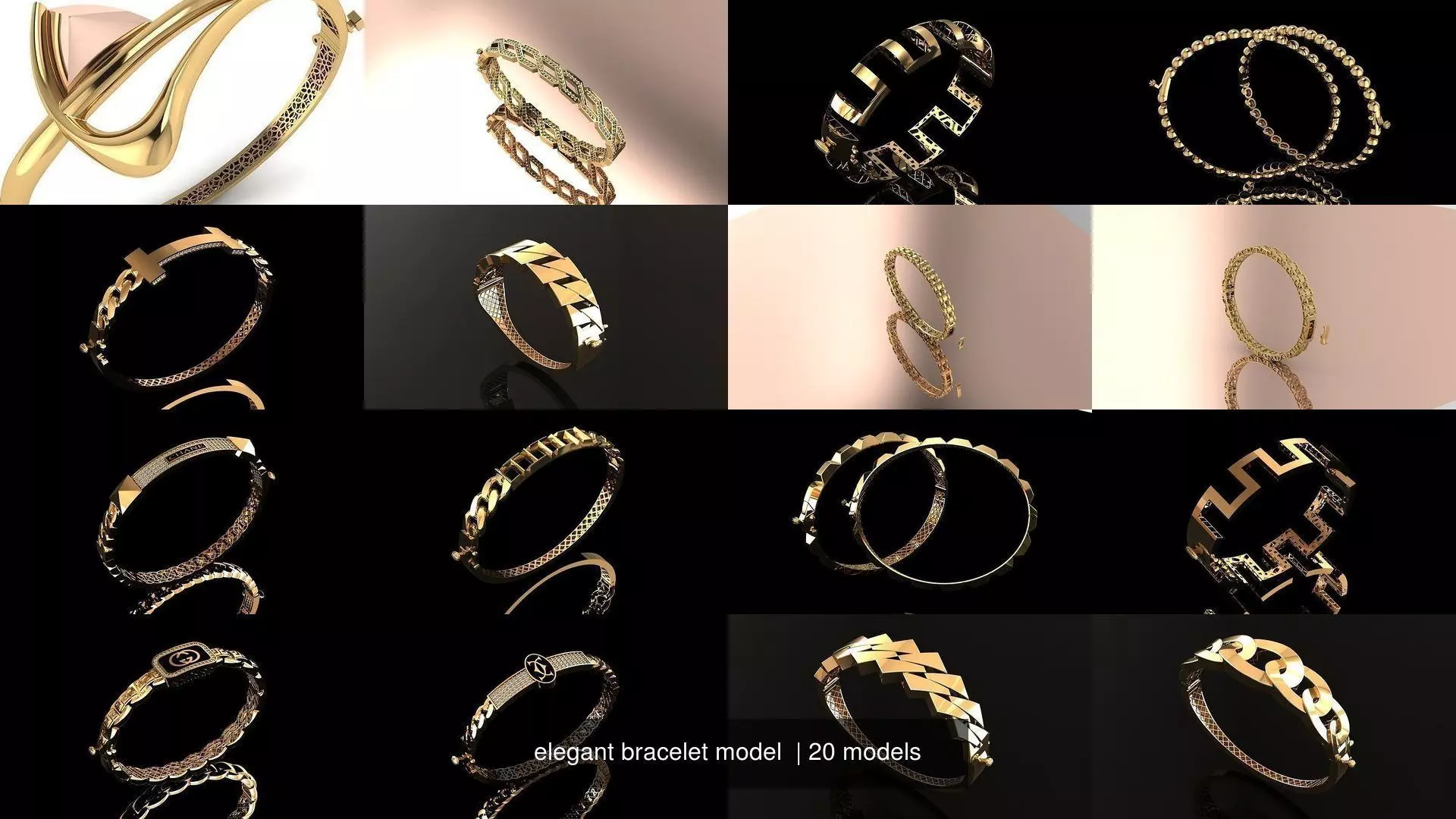 elegant bracelet model  3D Model Collection_0