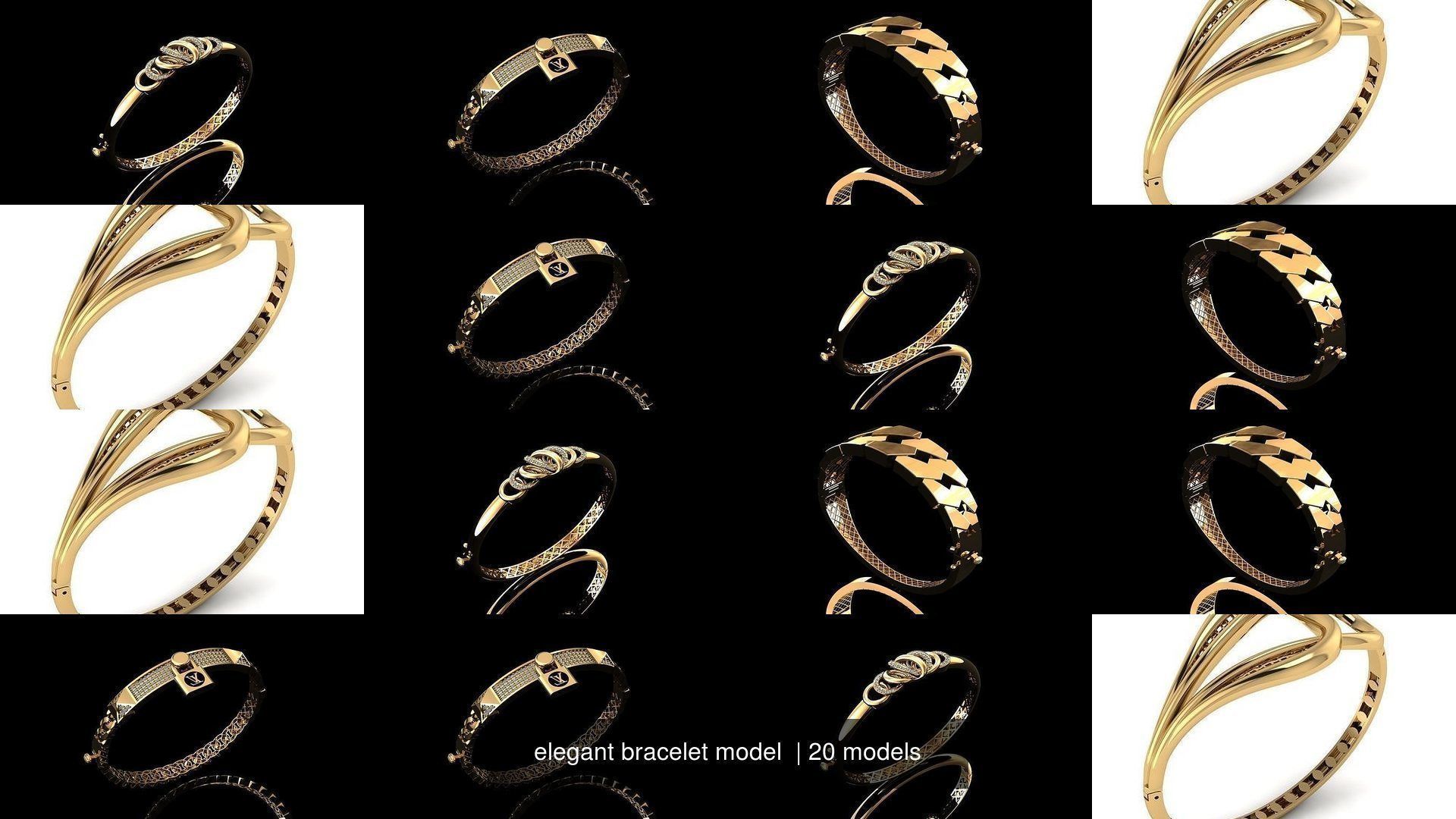 elegant bracelet model  3D Model Collection_2