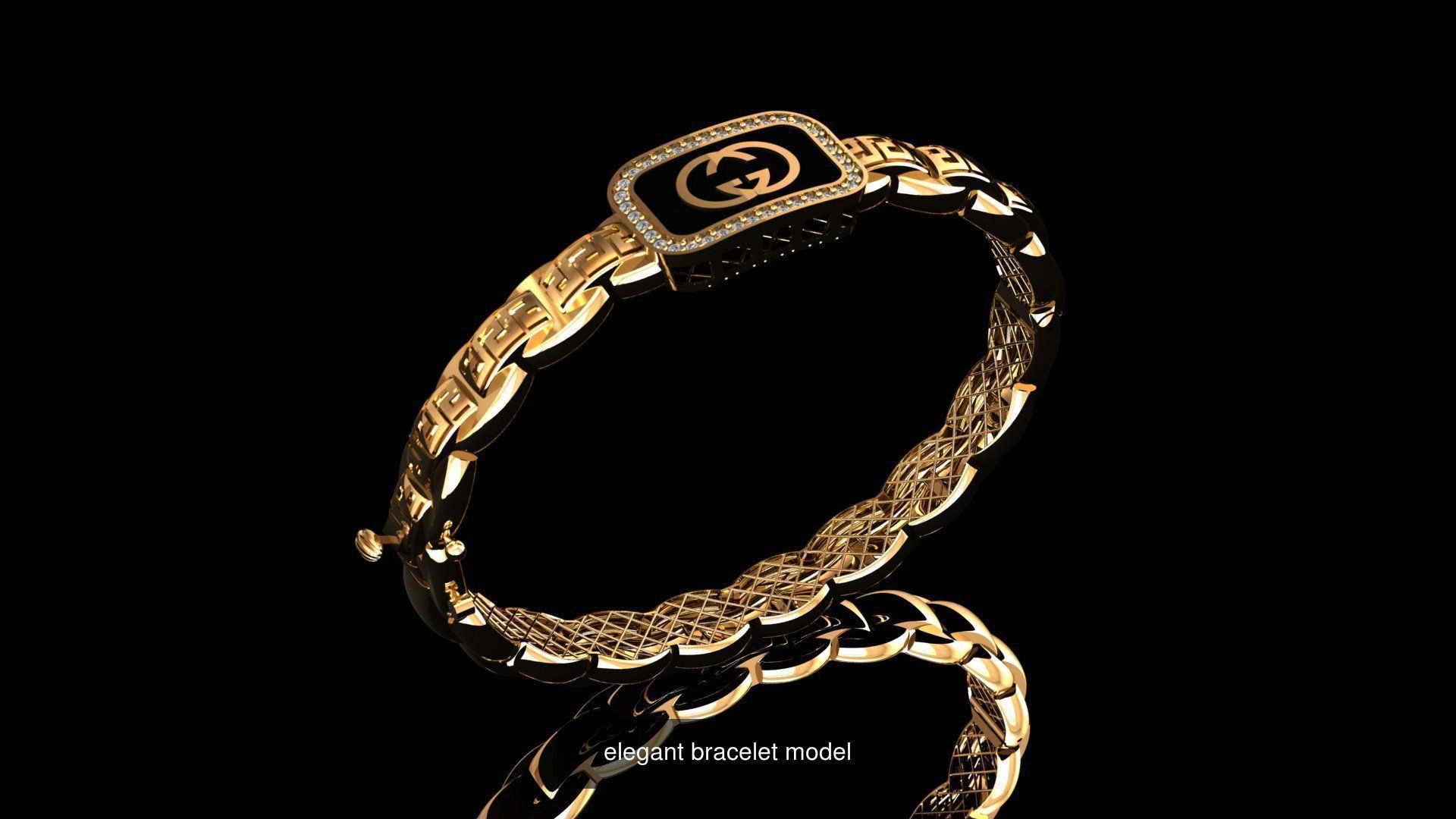 elegant bracelet model  3D Model Collection_15