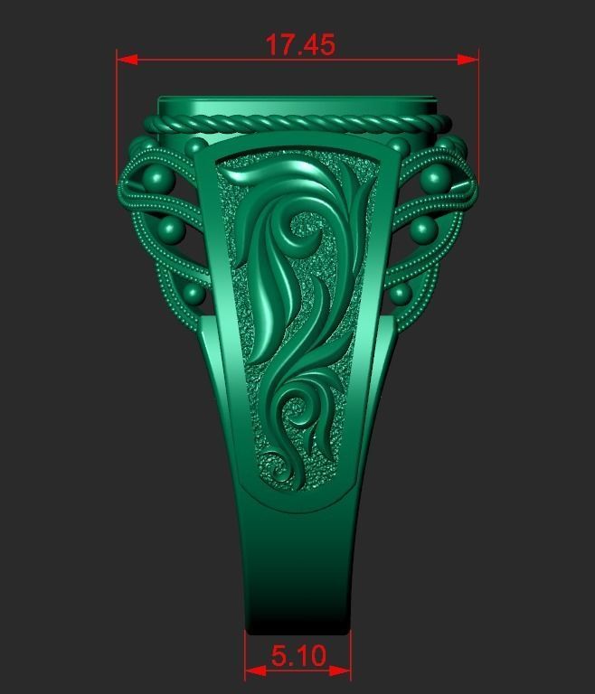 A MAN S RING WITH AN ORNAMENT 2 Printable Model 3D print model_4