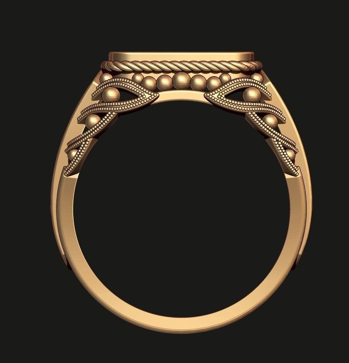 A MAN S RING WITH AN ORNAMENT 2 Printable Model 3D print model_7