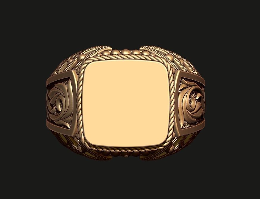 A MAN S RING WITH AN ORNAMENT 2 Printable Model 3D print model_5