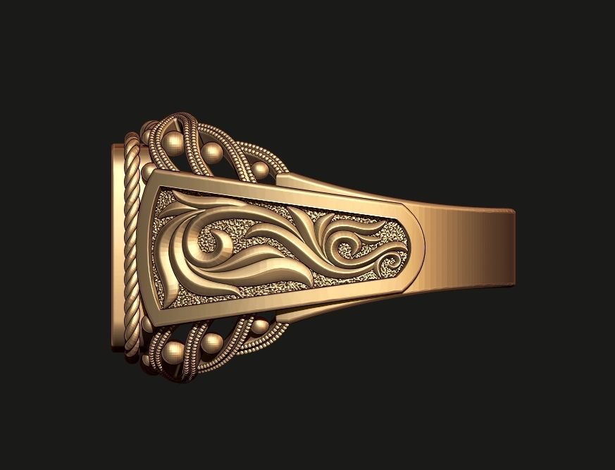 A MAN S RING WITH AN ORNAMENT 2 Printable Model 3D print model_6