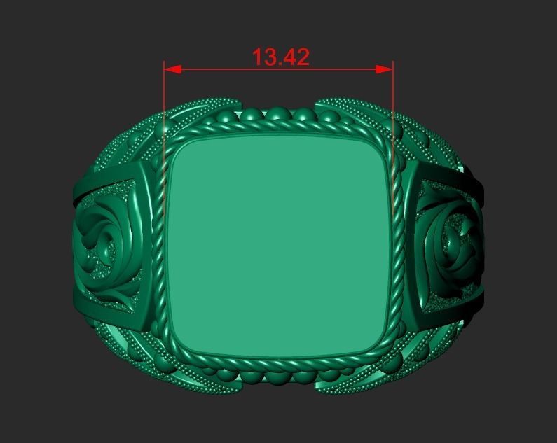 A MAN S RING WITH AN ORNAMENT 2 Printable Model 3D print model_3