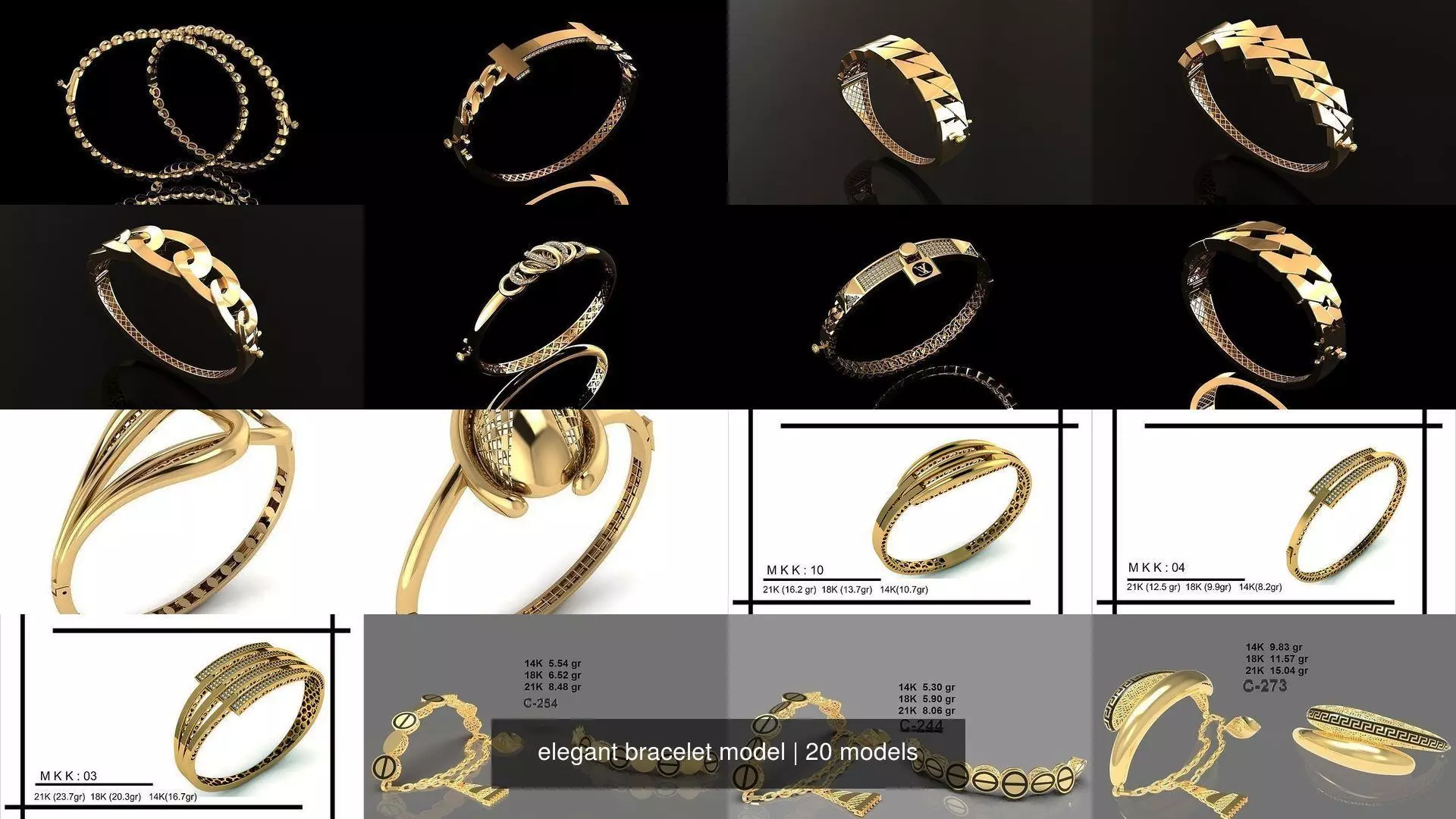 elegant bracelet model 3D Model Collection_0