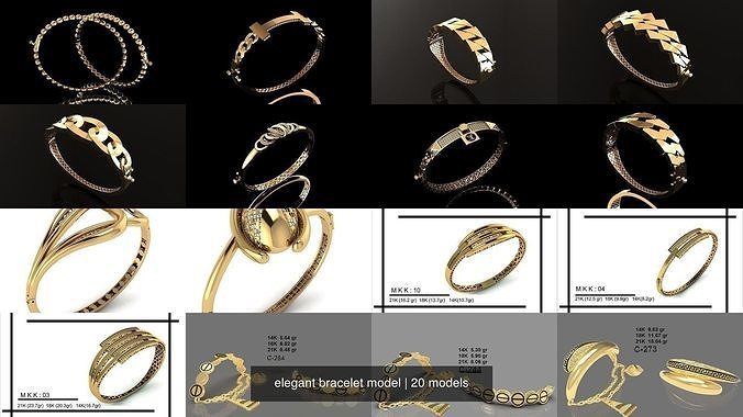 elegant bracelet model 3D Model Collection