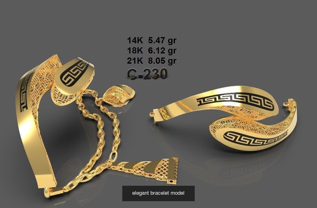elegant bracelet model 3D Model Collection_19