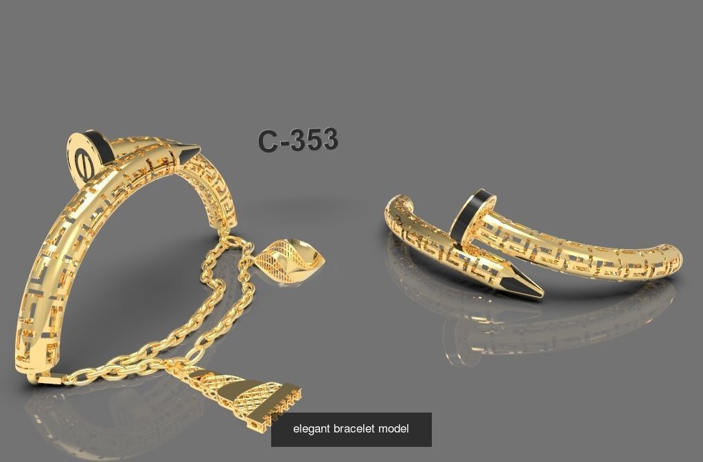 elegant bracelet model 3D Model Collection_22