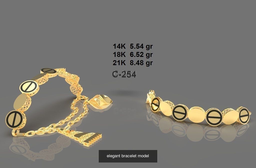 elegant bracelet model 3D Model Collection_16