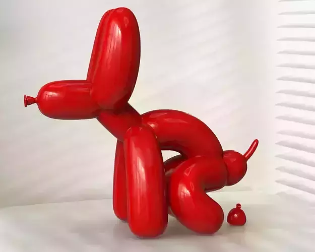 Pooping Balloon Dog - Decorative Sculpture 3D print model