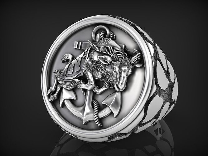 Goat Ring 3D print model