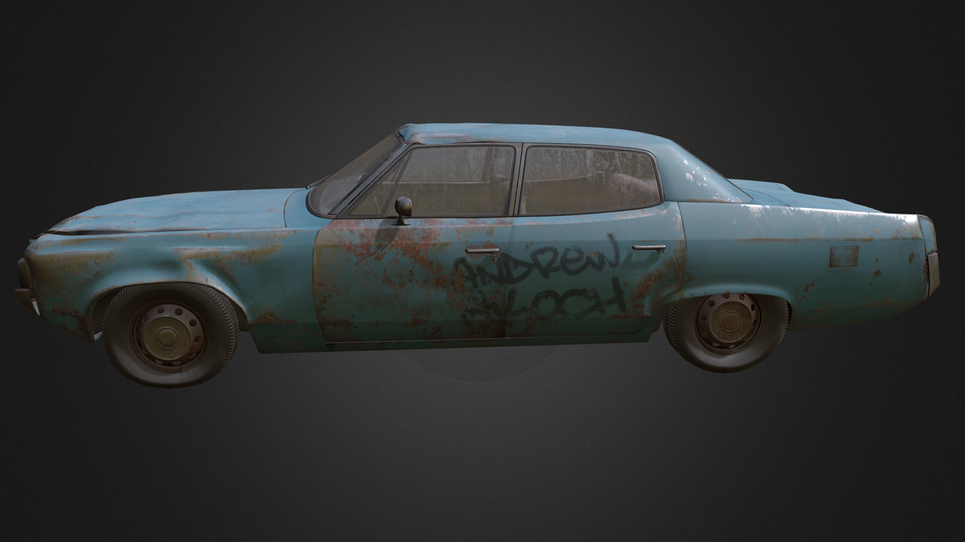 Rusty Car 1 Low-poly 3D model_1