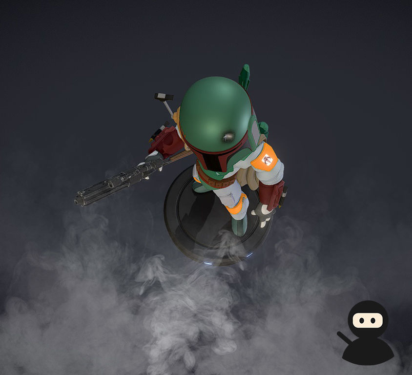 Boba Fett Cartoon  3D model_6