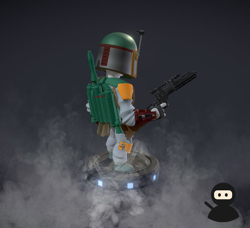 Boba Fett Cartoon  3D model_4