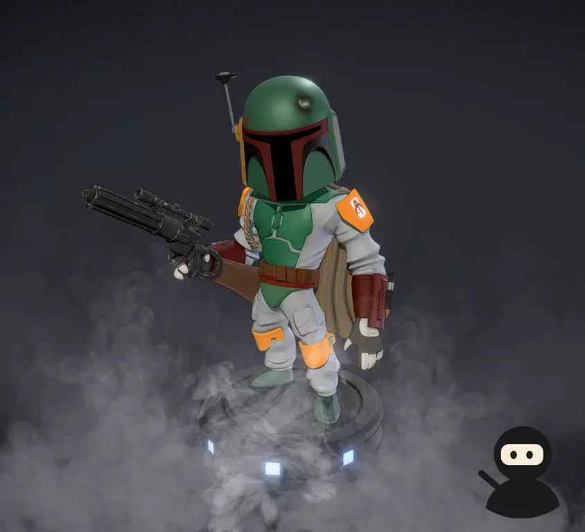 Boba Fett Cartoon  3D model_0
