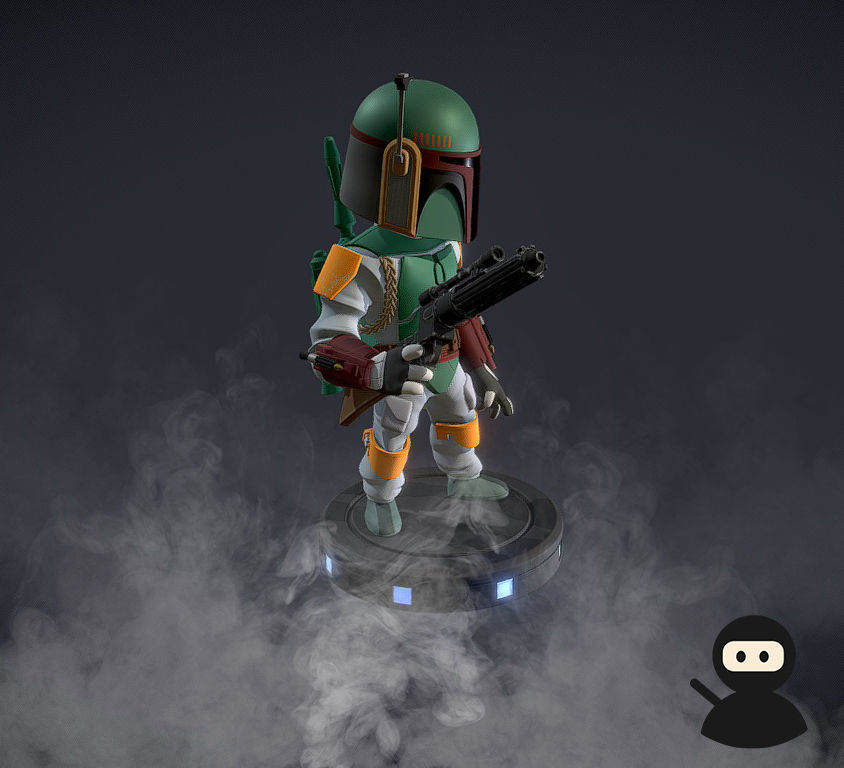Boba Fett Cartoon  3D model_5