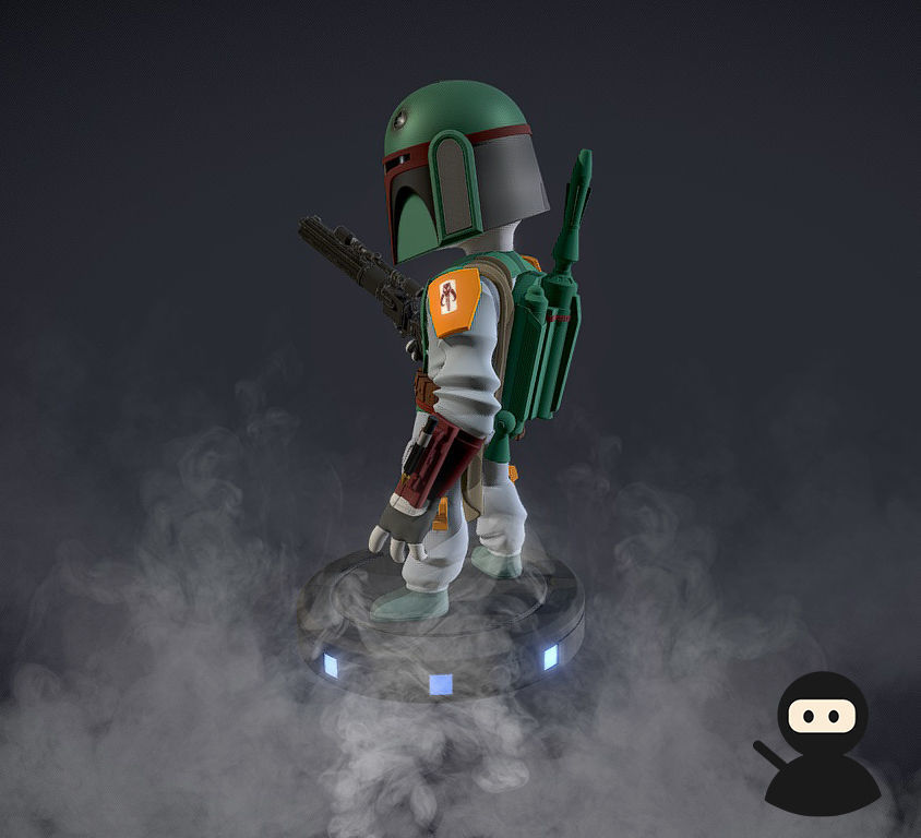 Boba Fett Cartoon  3D model_2