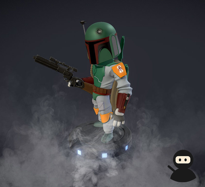 Boba Fett Cartoon  3D model_1