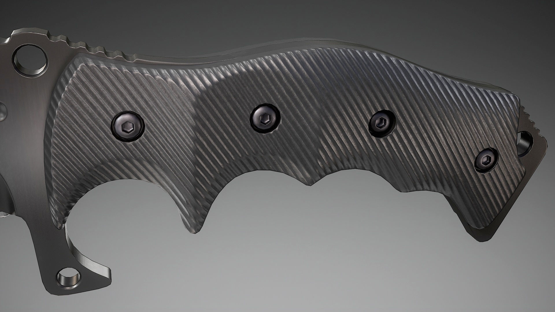 Tactical Combat Knife Low-poly 3D model_8
