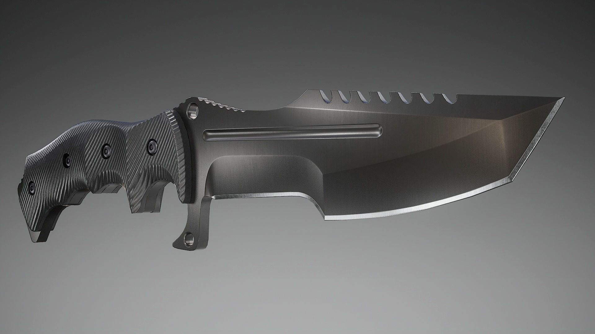Tactical Combat Knife Low-poly 3D model_6