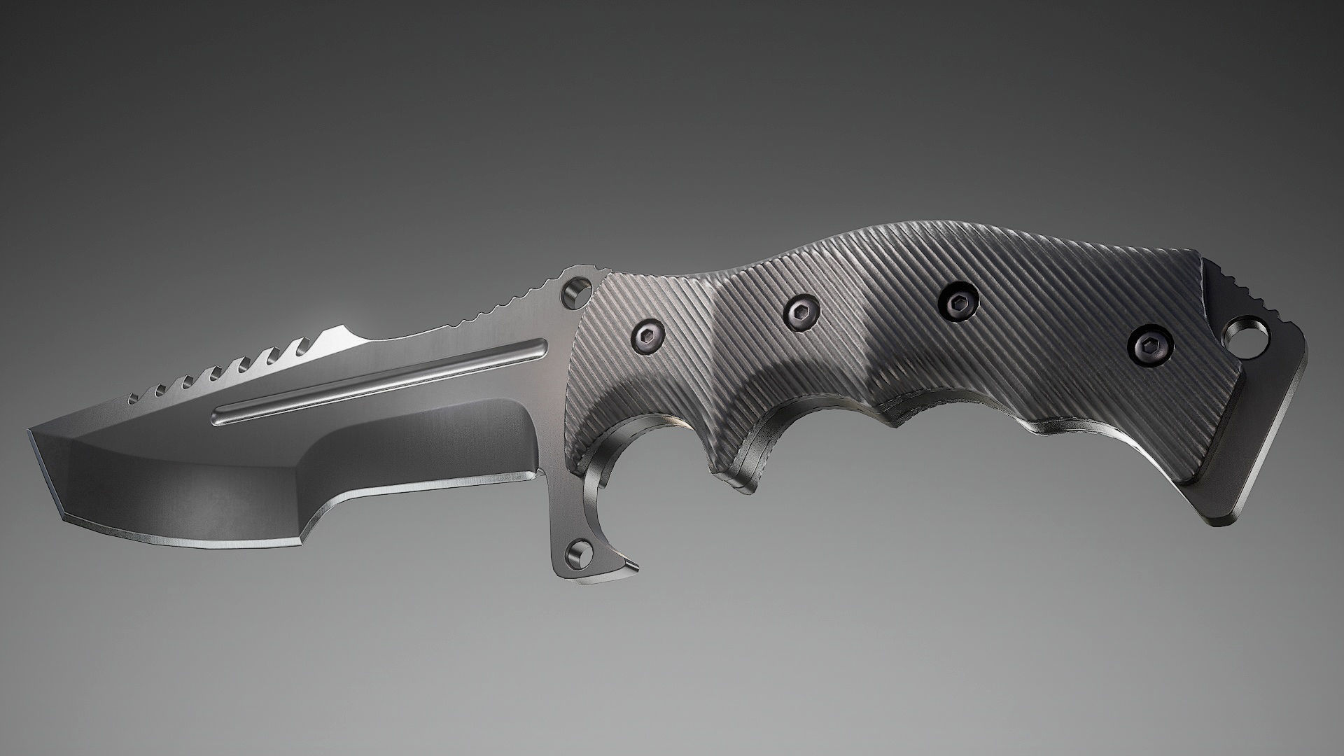 Tactical Combat Knife Low-poly 3D model_4