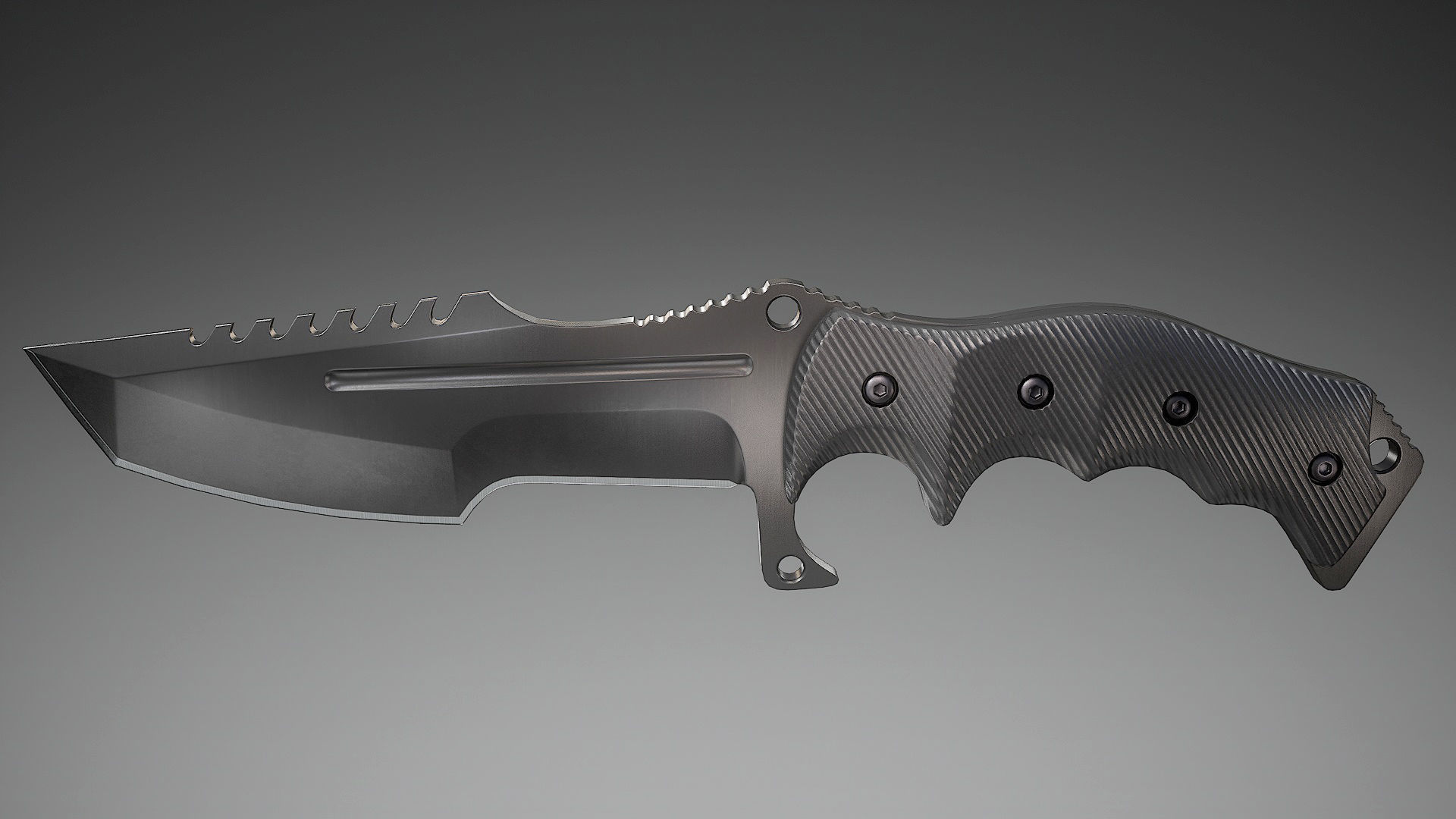 Tactical Combat Knife Low-poly 3D model_3