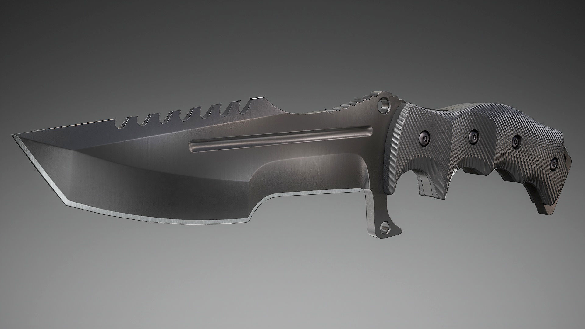 Tactical Combat Knife Low-poly 3D model_1
