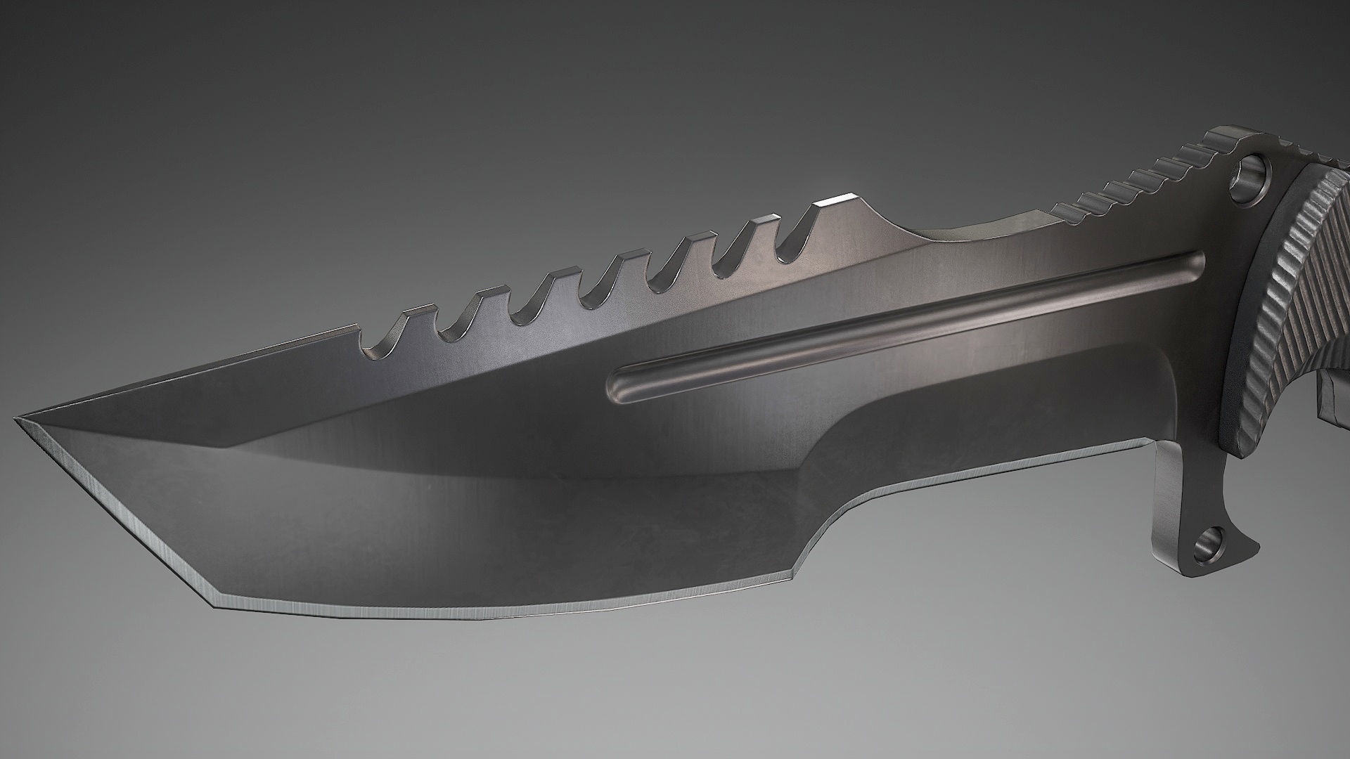 Tactical Combat Knife Low-poly 3D model_9
