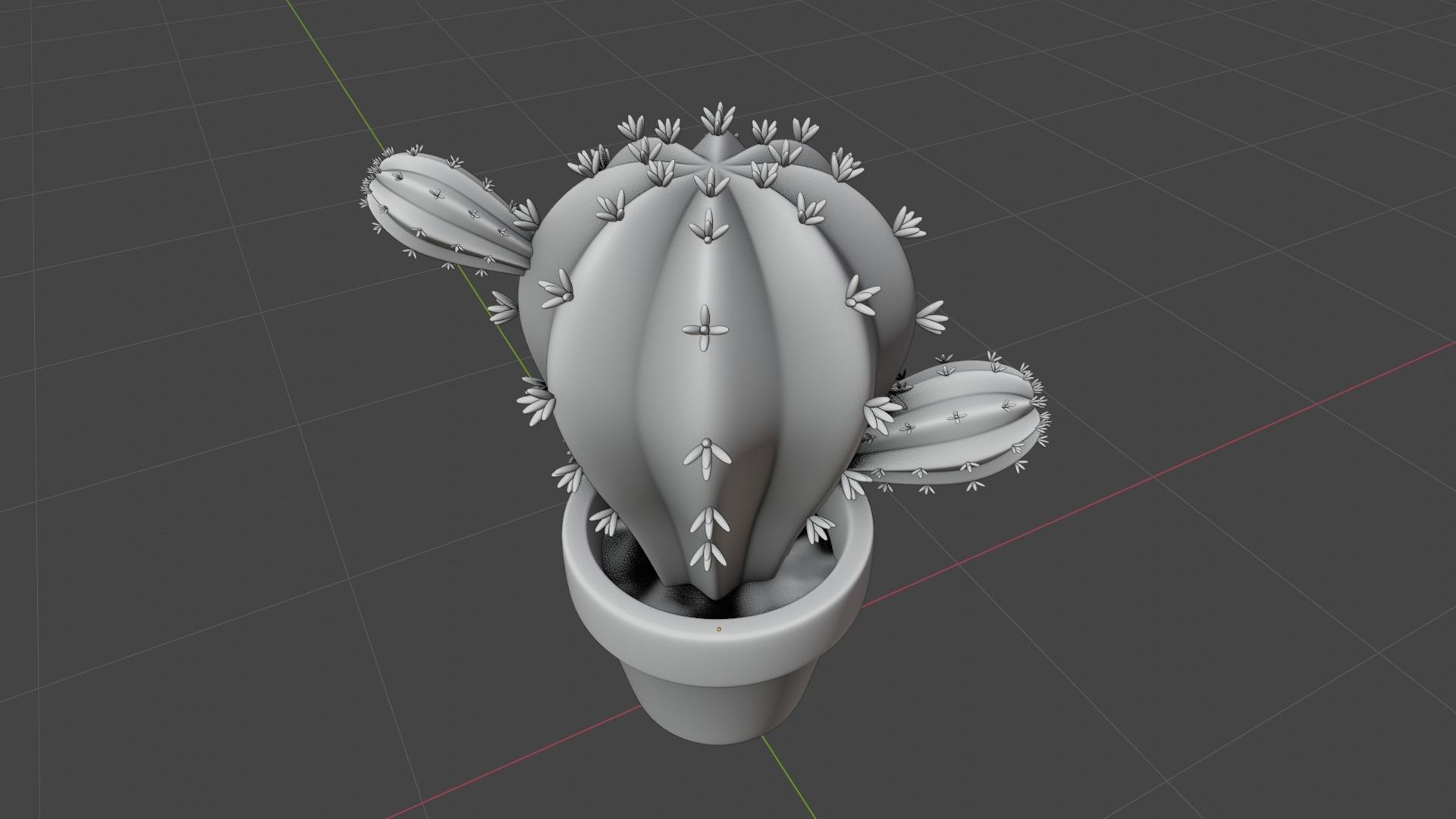 Stylized Potted Cactus - Low Poly Game and Print Asset 3D model_5