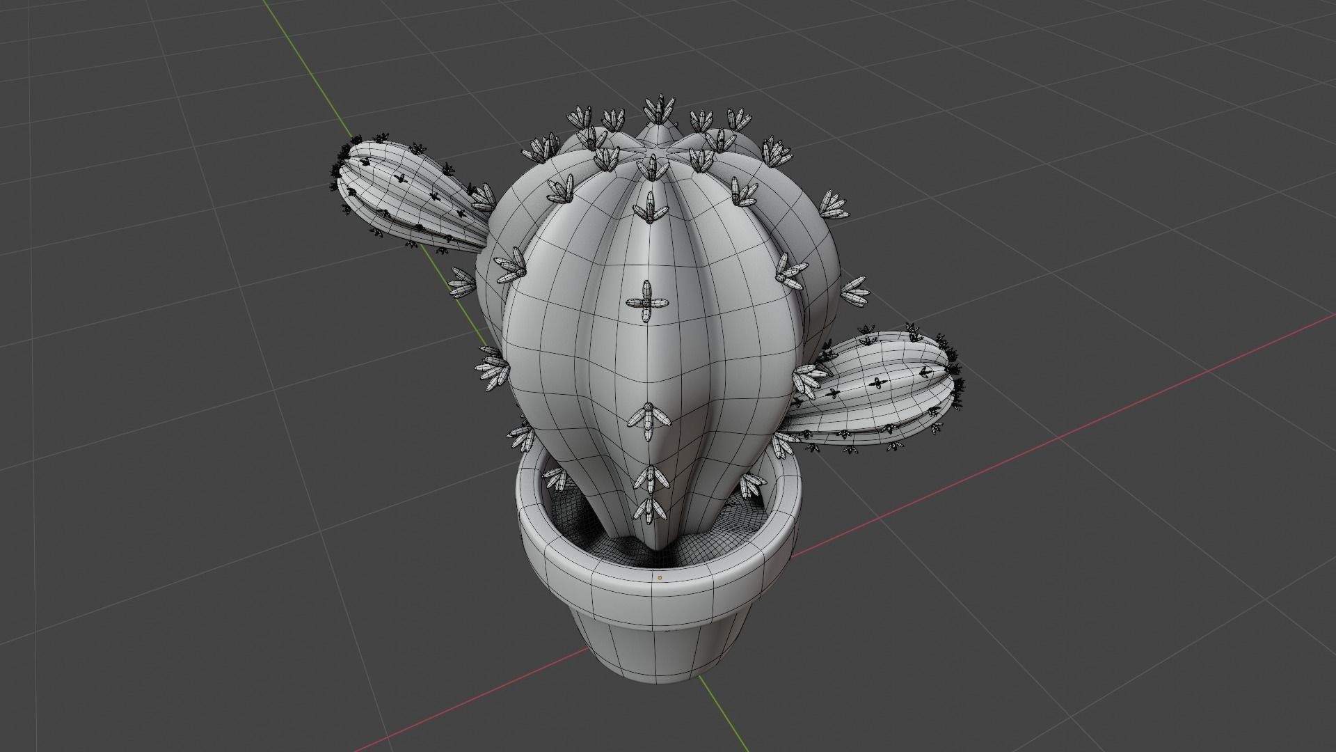 Stylized Potted Cactus - Low Poly Game and Print Asset 3D model_6