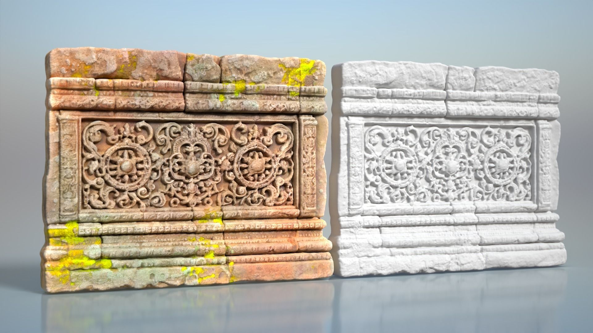 High poly  ruin Temple Walls - 240705 3D model_11