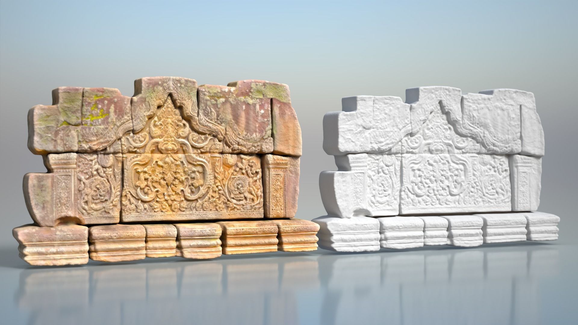 Low poly ruin Temple Walls - 240705 Low-poly 3D model_4