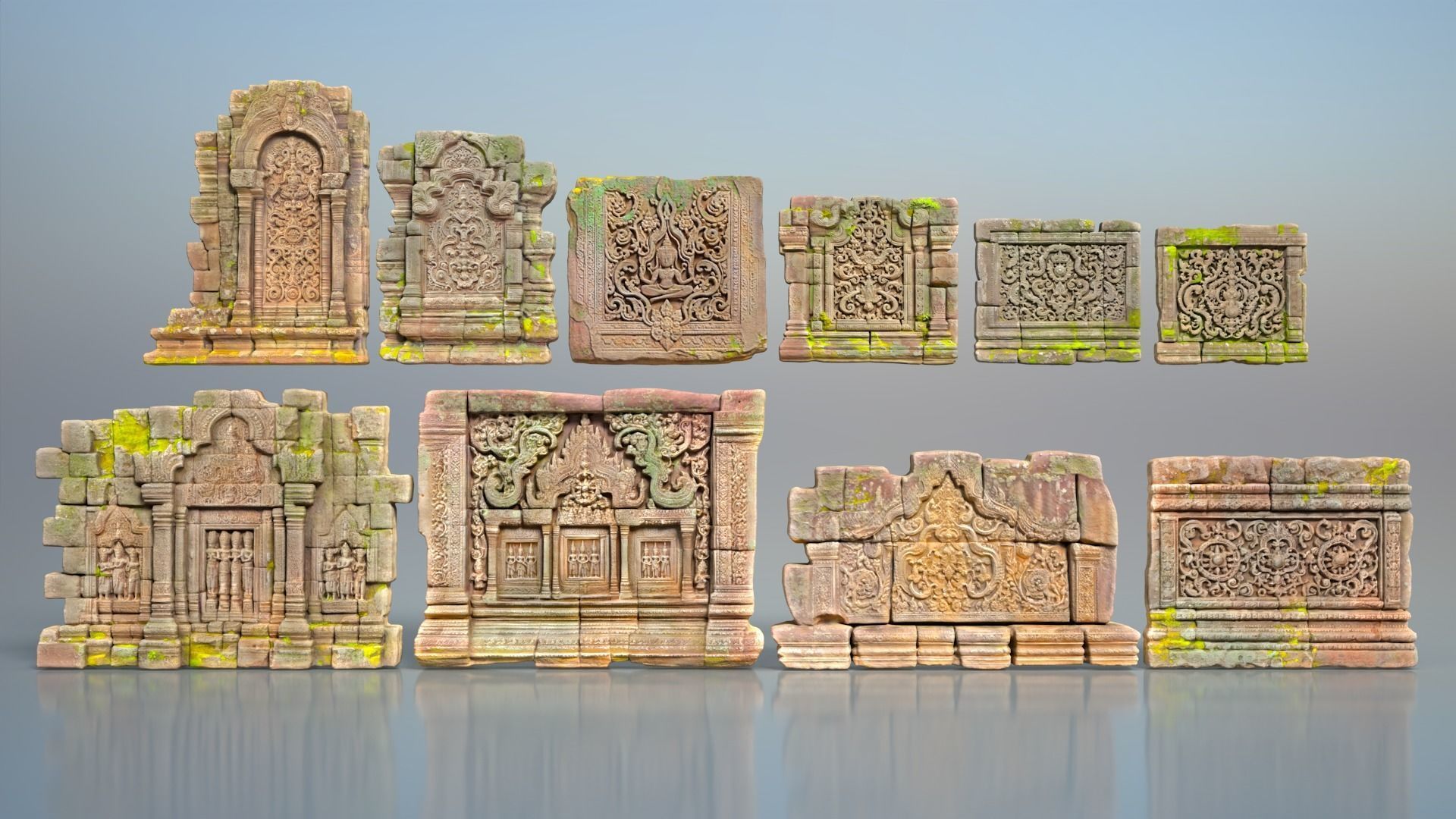 Low poly ruin Temple Walls - 240705 Low-poly 3D model_1