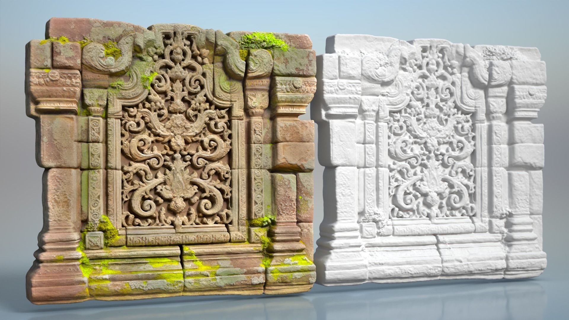 Low poly ruin Temple Walls - 240705 Low-poly 3D model_6